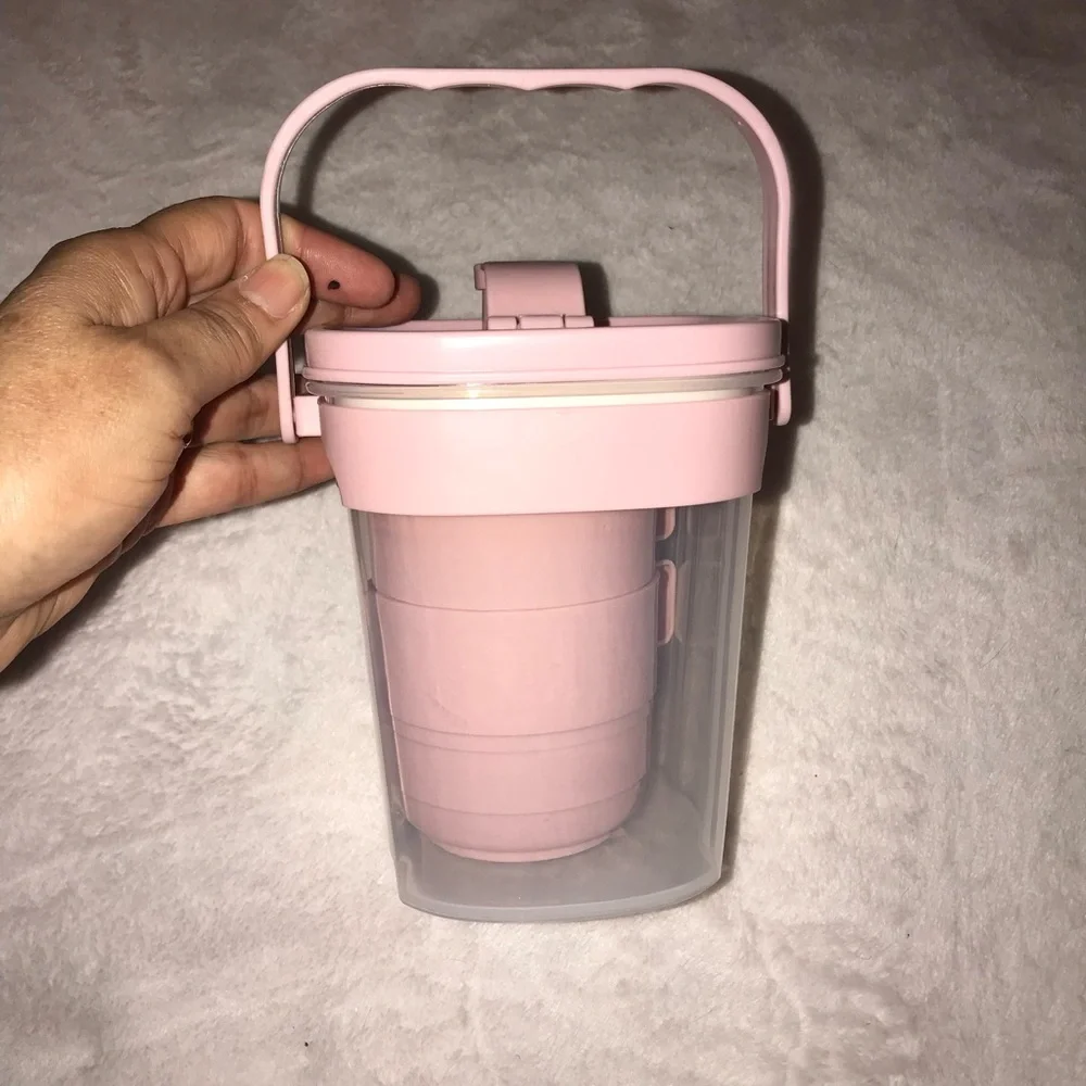 Portable Water Juice Container With Cups for Dining Cafe Picnic New - Picture 5 of 14